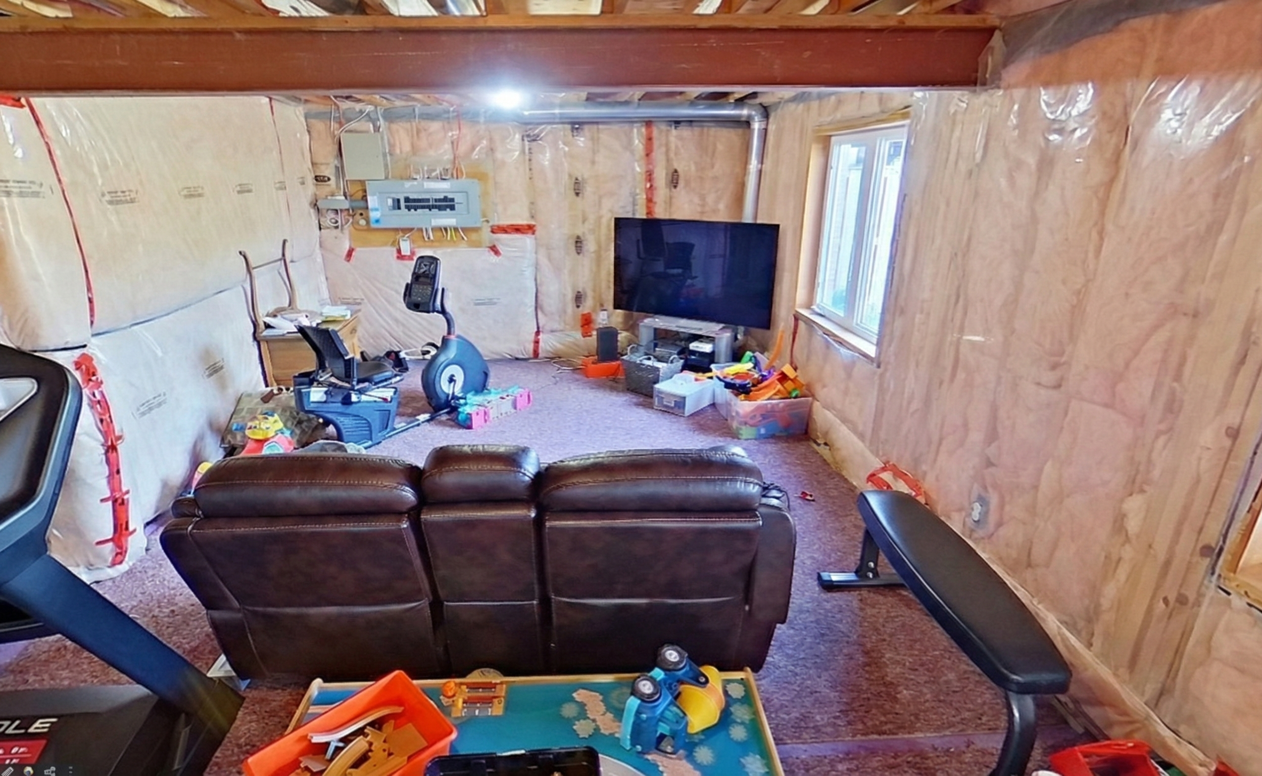 Before: TV with hydro panel